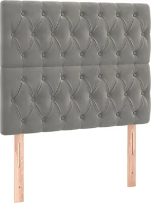 Produktbild von vidaXL Kopfteil Hellgrau 90x7x118/128 cm Samt