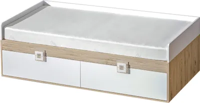 Produktbild von Minio, Bett 90x200 "Nimes", ohne Matratze, Eiche hell / weiß Farbe