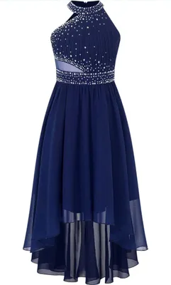 Immagine prodotto di Abito da principessa per bambine - scollo a farfalla in chiffon, strass ed eleganza | taglia 152 Per feste, matrimoni, battesimi e festeggiamenti
