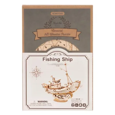 Produktbild von Robotime Holzmodell 3D Puzzle Fischerboot Holzfigur DIY 104e