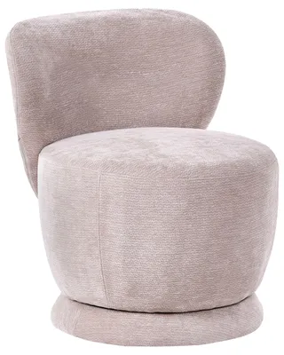 Produktbild von BELIANI Drehsessel Beige Chenille Stoff Drehbar Ohne Armlehnen Gepolstert Moderner Stil Polstersessel Wohnzimmer