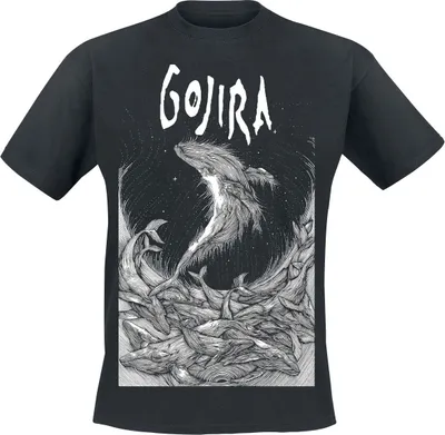 Produktbild von Gojira T-Shirt Herren Woodblock Whales schwarz L