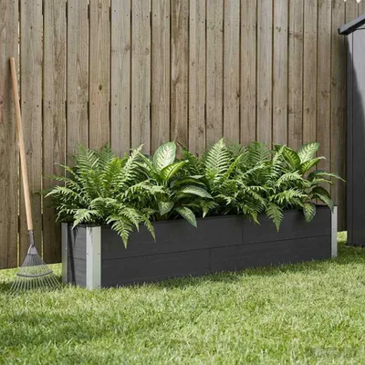 Imagen del producto de Maison Exclusive - Jardín elevado , 200 x 30 x 36 cm, fabricado con WPC (madera plástica) y aluminio