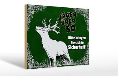 Produktbild von Holzschild Jäger 30x20cm über 50 bringen Sie sich in