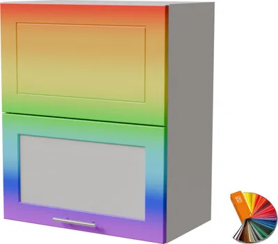 Produktbild von Küchenklapphängeschrank BARI 60cm Hochfaltklappe Glas Farbe wählbar BA-W8BS/60-AV RAL Wunschfarbe matt (K5) weiß