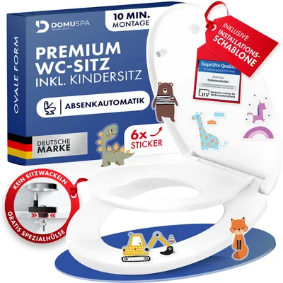 Produktbild von Toilettendeckel - WC Sitz mit Absenkautomatik - antibakterieller Toilettensitz Kinder + Quick-Release Funktion