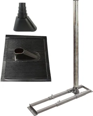 Produktbild von SkyRevolt SAT Dachsparrenhalter 1m Mast 60mm Stahl ALU-Ziegel Manschette schwarz