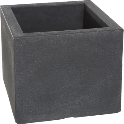 Produktbild von Dehner Blumenkübel Palermo, Schieferoptik, ca. 30 x 30 x 26 cm, Kunststoff, anthrazit