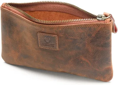 Produktbild von DONBOLSO FEDERMÄPPCHEN MALAGA I FEDERMÄPPCHEN HANDGEFERTIGT AUS PREMIUM LEDER FÜR DAMEN UND HERREN I FEDERTASCHE FÜR DIE SCHULE - Vintage Braun L Zusatztasche