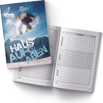 Produktbild von itenga Hausaufgabenheft Snowboarder (Motiv 38) DIN A5, 96 Seiten