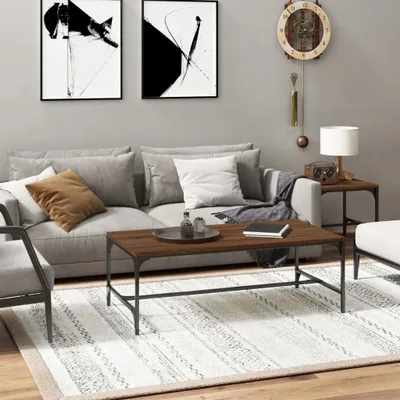 Produktbild von "Rabatt" Couchtisch modern - Wohnzimmertisch - Einfache Montage - Braun Eichen-Optik 100x50x35 cm Holzwerkstoff - Kaffeetisch CC21683