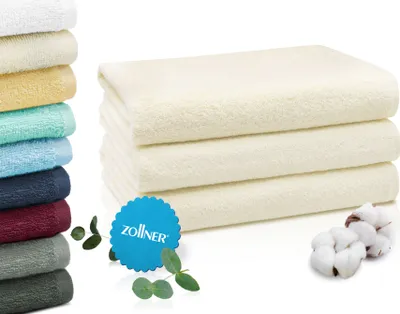 Produktbild von 3er Set Duschtücher, 70x140 cm 100% Baumwolle, creme