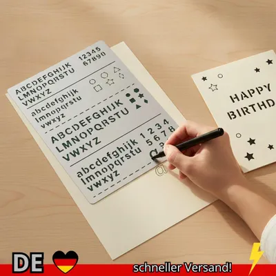 Produktbild von Metall-Buchstaben-Schablonen Buchstaben für Ober- und Untergehäuse