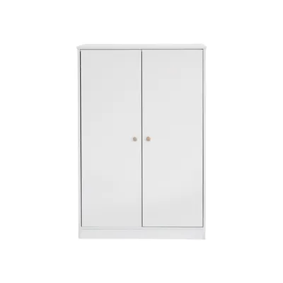 Produktbild von Flieks Kleiderschrank Garderoben Klein, Garderobenschrank Kleiderschrank mit Kleiderstange, Kinderkleiderschrank Schlafzimmerschrank, Weiß