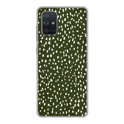 Produktbild von MuchoWow® Handyhülle Schutzhülle Hülle für Samsung Galaxy A51 5G Polka dots - Weiß - Schwarz Silikon Softcase Handy Hülle - Abbildung