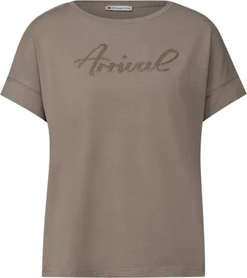 Produktbild von embroidery wording shirt 26790 dark tumbled beige Größe 34