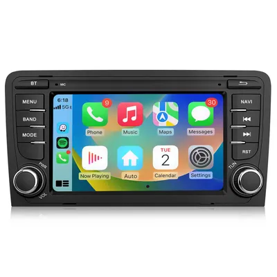 Image de Autoradio Android 7'' 64 Go pour Audi A3 8P 2003-2013 avec CarPlay Android Auto navigation Bluetooth