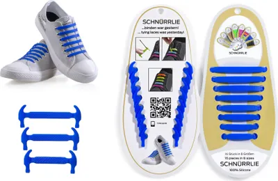 Produktbild von SCHNÜRRLIE elastische Silikon Schnürsenkel - Schuhband ohne Schuhe Binden für Kinder und Erwachsene - Blau
