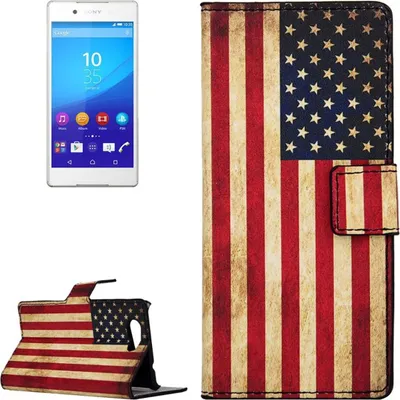 Produktbild von Handyhülle Tasche für Handy Sony Xperia Z4 Compact Retro Fahne USA