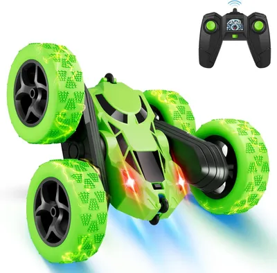 Produktbild von RC-Auto (Ferngesteuertes Stuntauto inkl. 2 Akkus & Fernbedienung, Spiel-Set mit Zubehör), Stuntauto 360°-Action, LED-Lichtern & 60 Min. Spielspaß