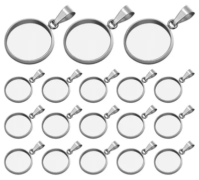 Immagine prodotto di Portaoggetti in acciaio inossidabile, 20 pezzi, per cabochon rotondi da 16 mm, ideali per la creazione di gioielli fai-da-te