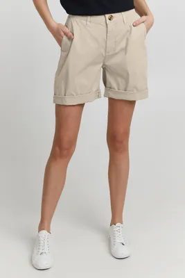Produktbild von OXMO OXCharline Damen Shorts Chinoshorts kurze Hose mit Eingrifftaschen Gürtelschlaufen Baumwollmischung Regular fit