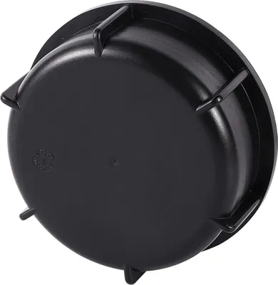 A black plastic cap for an IBC container.