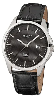 Obrázok produktu pre Regent, pánske hodinky, čierna farba, elegantný dizajn, quartzový mechanizmus, analógový displej, model D3URF914