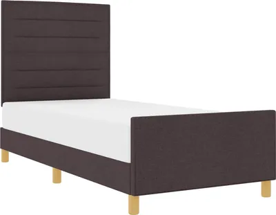 Obrázok produktu pre vidaXL Rám postele s čelom tmavohnedý 90 x 200 cm látka