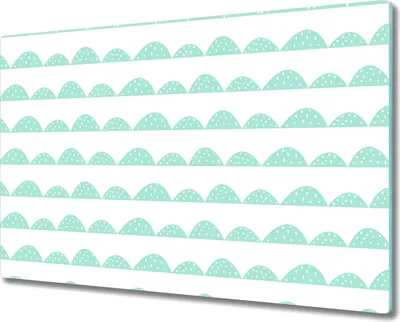 Produktbild von Glas-Herdabdeckplatte Glaskeramikfeldabdeckung Spritzschutz - 80x52 cm - Hügelreihe blau weiß
