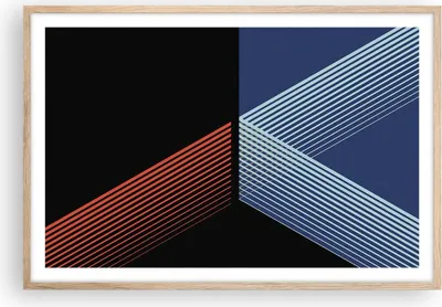 Produktbild von Gerahmtes Poster - Rahmen in heller Eiche - Abstraktion Schwarz Blau - 91,5x61 cm - Wand Bild - Wanddeko - Wandbilder - Kunstposter - Wandposter - Bilderrahmen - Bilder - Kunstdruck - P2NAA91x61-4458
