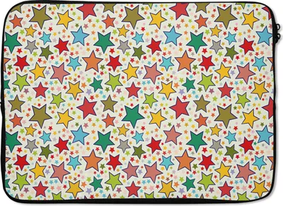 Produktbild von MuchoWow® Laptop Hülle 14 ZollMuster - Sterne - Farben - Kinder - Kinder Laptoptasche - Laptoptasche - Stoßsicher - Schutzhaube