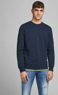 Image de Basic Sweater Langarm Sweatshirt Rundhals Pullover Jumper JJEBASIC |
