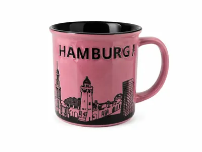 Produktbild von Hamburg Becher Relief Tasse Pink