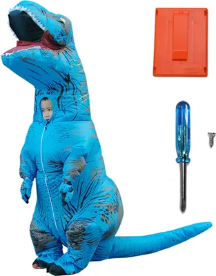 Obrázek produktu pro Nafukovací kostým dinosaura t Rex pro Cosplay -Party Svatby Velikonoce Vánoce Modrá Dětský styl 120-140 cm