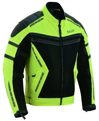 Produktbild von Herren Motorradkombi Textilien Tech Mesh motorradjacke + Motorradhose mit Protektoren, Größe:50/M, Farbe:Neon Gelb