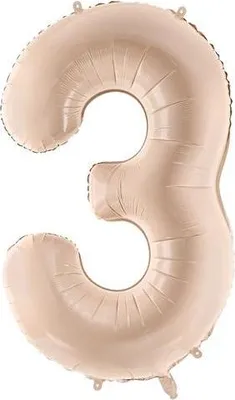 Obrázek produktu pro Fóliový balónek číslo "3", 72 cm, tmavě béžový