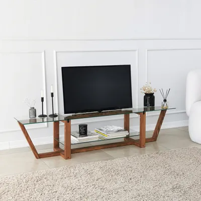 Obrázek produktu pro Skye Decor, Amalfi- Amalfi NOS, barva ořech, TV skříňky, 35x158x35 cm, 100% tvrzené sklo