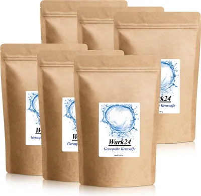 Produktbild von Wark24 geraspelte Kernseife 1kg ohne Farb und Konservierungsstoffe (6er Pack)