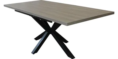 Immagine prodotto di Milani Home - tavolo da pranzo allungabile 160 x 90 x 75 cm, grigio scuro, piano melaminico e base in metallo