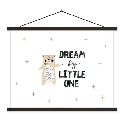 Produktbild von MuchoWow® Textilposter Zitate - Dream big little one - Sprichwörter - Kinder - Baby - Jungen - Mädchen 40x30 cm mit schwarzem Rahmen - Dekorationen