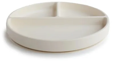 Image de Assiette en silicone Mushie avec ventouse - ivoire
