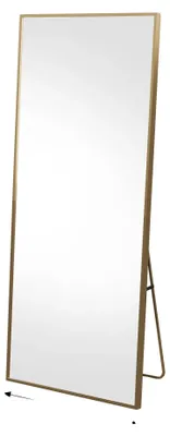 Zdjęcie produktu dla Lustro pełnopostaciowe, minimalistyczny design, prostokątny kształt, złote, 177 x 77 cm