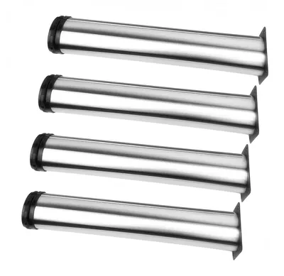 Obrázek produktu pro 4 kusy nastavitelných nohou pro nábytek, nohy pro stoly, kulaté, nerezová ocel, 400 mm