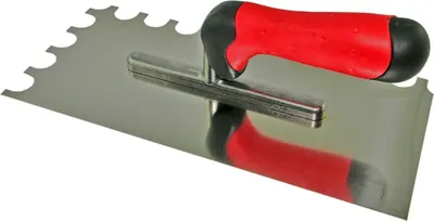 Produktbild von Glättekelle Rostfrei Halbrundzahnung 10x20x15mm für Fliesen Putz Griff 2K CT29