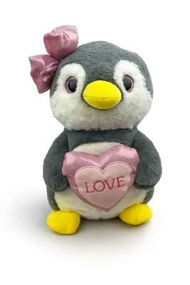 Produktbild von Plüschtier Pinguin 40 cm mit Herz und Schleife – Weiches Kuscheltier, Stofftier