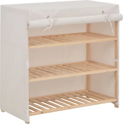 Produktbild von Schuhschrank mit Abdeckung Weiß 79 x 40 x 80 cm Stoff