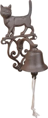 Produktbild von Sanfter Klang, verspieltes Design: Gusseiserne Türglocke mit Katzenmotiv