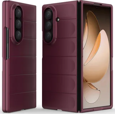 Produktbild von Handyhülle für Samsung Galaxy Z Fold 7 Hartes PC Matt Stossfest Anti-rutsch Hülle bordeaux