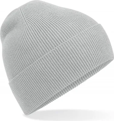 Produktbild von Beechfield B51N | Organic Baumwolle Fine Knit Beanie - Farbe: Light Grey - Größe: One Size